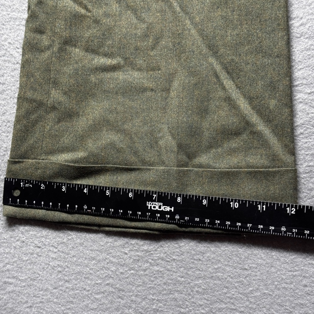 J.Crew Super 110s Wool Wide Leg Cuffed Dress Pants 10 Olive Green Low Fit 70334 - Picture 7 of 10
